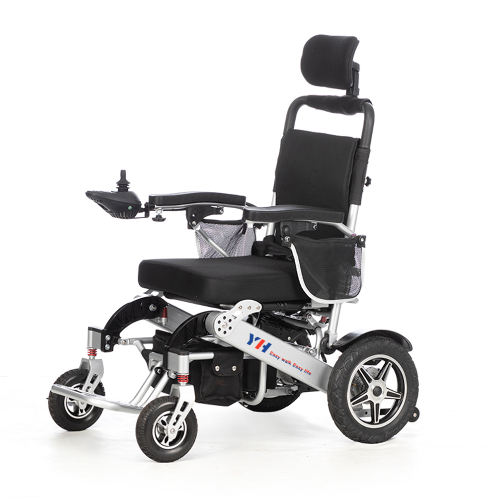 Plně automatický polohovací skládací lehký elektrický invalidní vozík 500W motor