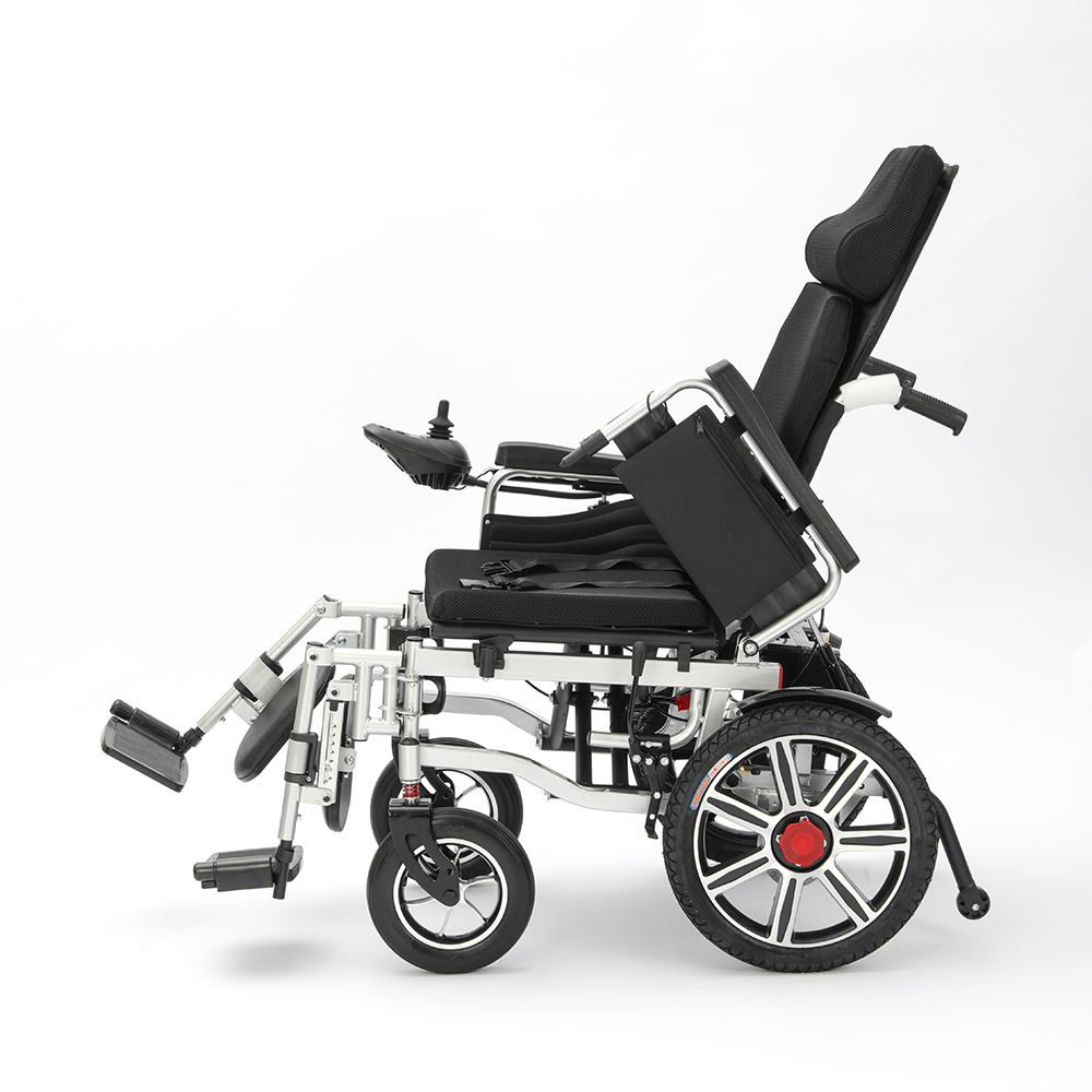 ODM Factory Alloy Power Wheelchair Factory Aluminum Frame Reclining Transit Airplane Travel Disabled Mobility Scooter