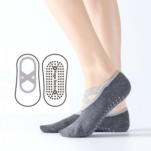 On behalf of the processing OEM new ballet yoga socks cross straps halter glued yoga socks sports floor socks