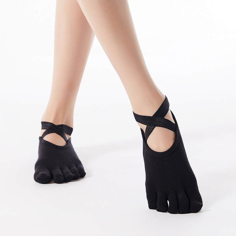 Factory Cheap Hot Non Slip Yoga Socks - Generation processing and OEM new cross-tie combed cotton ladies yoga socks five-finger socks fitness floor socks – Delvis