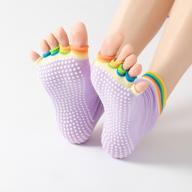 Online Exporter Stockings Heels - OEM cross-border yoga five-finger socks professional yoga socks toe socks dance sports socks – Delvis