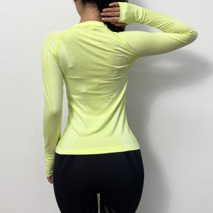 European And American Yoga Clothes Women’S Spring And Autumn New Thin Loose And Breathable Long-Sleeved Sports Running T-Shirt Quick-Drying Stretch Top
