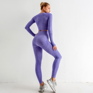 Outdoor running Yoga tight long sleeve sports fitness 2-piece set, OEM processing and customization