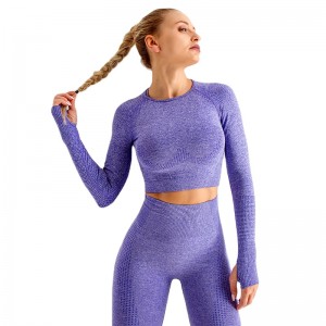 Outdoor running Yoga tight long sleeve sports fitness 2-piece set, OEM processing and customization