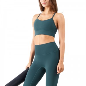 New European And American Thin Belt Anti-Le Sports Bra Y-Shaped Beautiful Back Gathered Suspender Yoga Fitness Underwear Women