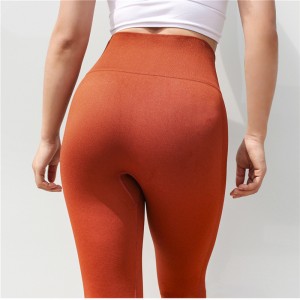 OEM Processing New European And American Seven-Point Yoga Pants High Waist Tight-Fitting Hip-Lifting Solid Color Outdoor Running Sports Pants Fitness Pants Women
