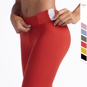 OEM Processing New European And American Skin-Friendly High-Waist Yoga Pants, Giant Waist Heat-Sealing Pockets, Thin Peach Hip-Lifting Fitness Pants Women
