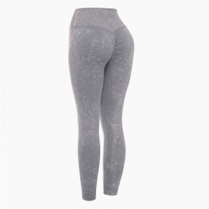 OEM Processing New European And American Style Retro Washed Yoga Pants Women Seamless Peach Hip Fitness Pants Tight Elastic Training Sports Trousers