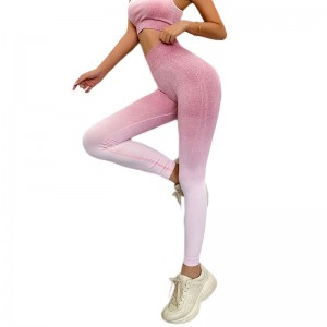 Processed OEM European And American Seamless Yoga Pants Women’S High Waist Tight-Fitting Hip-Lifting Sports Pants Running Training Fitness Pants