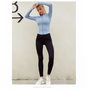 Processing And Customizing OEM Sportswear With Zipper Long Sleeve Sports Jacket Fast Dry Tight Yoga Suit Women’S Running Fitness Top