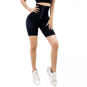 Processing OEM European And American Breasted Buttocks Yoga Pants Waist Fitness Pants Women Shaping High Waist Belly Yoga Shorts