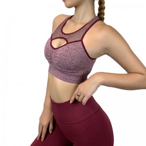 Processing OEM Seamless Knitted Sports Underwear Women’S Shockproof Running Gathers Stereotypes High-Intensity Professional Fitness Beauty Back Bra Bra Yoga Vest