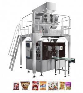 Автоматска мултифункционална машина за пакување со ротациони однапред направени кесички во прав/храна/пакети/пакување