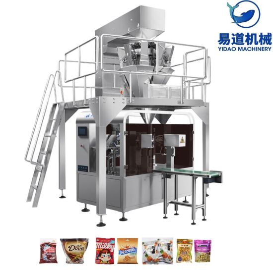 Rotary Given Bag Power Flour Spice Sugar Doypack Pouch Filling Packing Machine