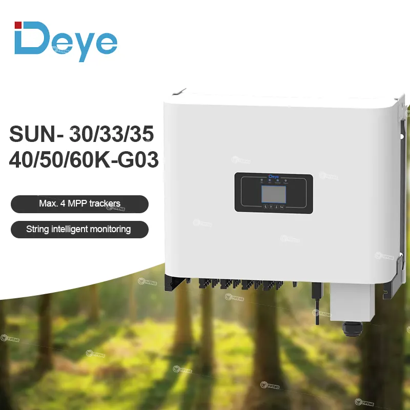 Deye SUN-60K-G03 Low Frequency 51.2v Solar Inverter Three Phase String Inverter IP65 rated plug