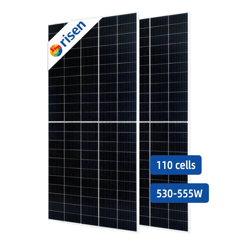 Risen Panel Surya Bifacial Kualitas Tinggi 550w Mono Perc Paneles Solares 550 Watts