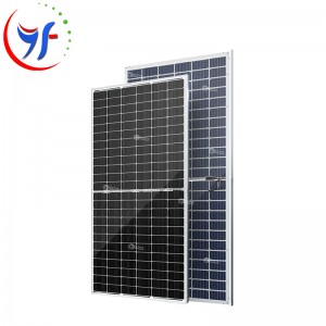 Paneles solares solares de módulo de vidrio doble bifacial de media celda MBB de 450W y 72 celdas