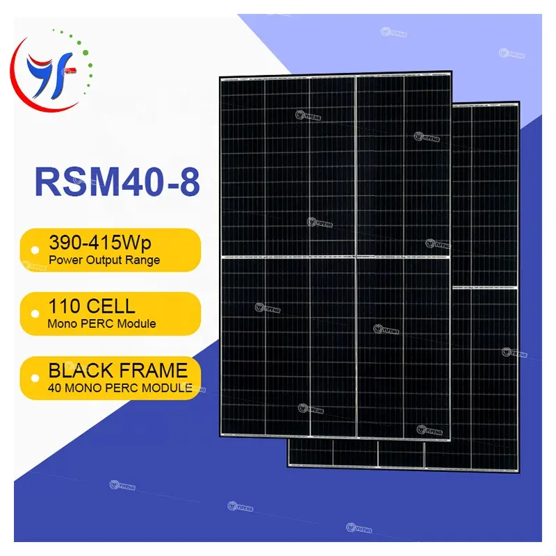 ተነስቷል ሁሉም ሙሉ ጥቁር 385W Mono Pv Module Solarpanel 400 410 415 390 Rsm40-8-400 Solarpanels Rsm40-8-400M Titan Rsm40-8