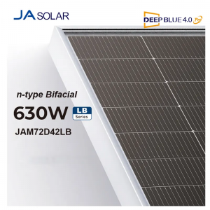 Panele diellore dyfaciale JA 610w 615w me gjysmë qelizë mono 605wp 620w 625w 630w panel diellor me gjysmë qelizë