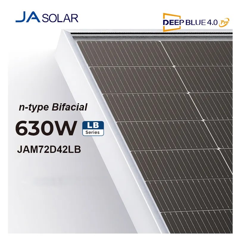 JA solar bifacial 610w 615w panel mono cell 605wp 620w 625w 630w panel tava nîv şaneyê