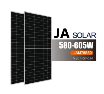 JA Des Panneaux Solaires 580w 585w 590w fotovoltaiset paneelit 595 wattia 600w 605w aurinkopaneelit JA Solar