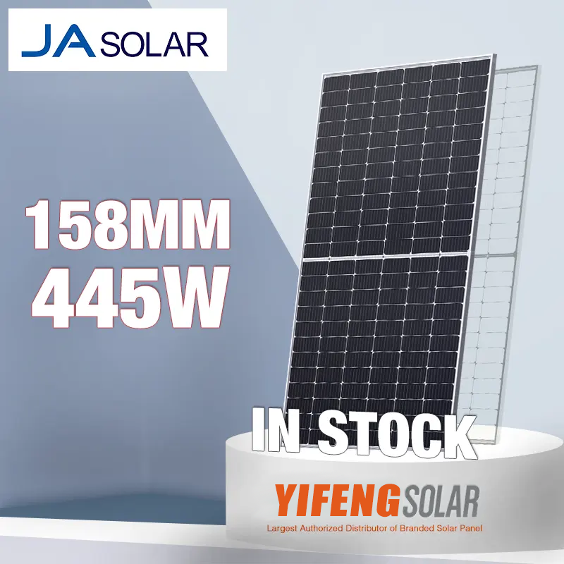 JA solar MBB 9BB 400w 440w nusu ya paneli ya mono ya seli 440wp 435w 450w 445w paneli ya jua ya nusu ya seli
