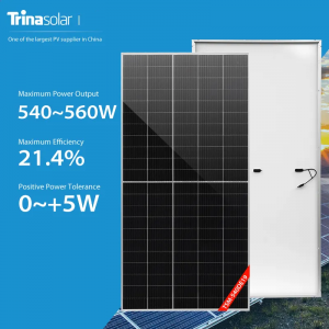 ट्रिना सोलर व्हर्टेक्स सेल पॅनेल 540W 545W 550W 555W 560W सौर उर्जा पॅनेल ऊर्जा प्रणाली