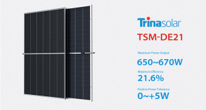 Prezzi di pannelli solari trina di grande potenza trina vertex 650W 660W 665W 670W pannellu solare TSM-DE21
