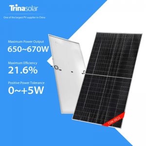 बड़ी शक्ति ट्रिना सौर पैनल की कीमतें ट्रिना वर्टेक्स 650W 660W 665W 670W TSM-DE21 सौर पैनल