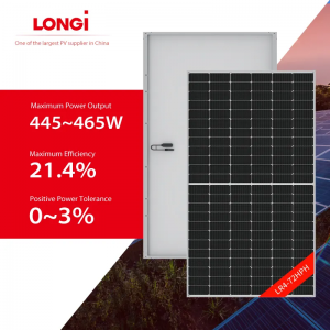 Marca superior LONGi energia solar fotovoltaica Mono célula solar de meia célula 430W-460W painéis solares