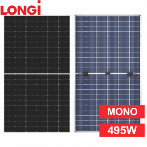 Painel solar Longi Hot promocional 495w bifacial de vidro duplo 132 de meia célula