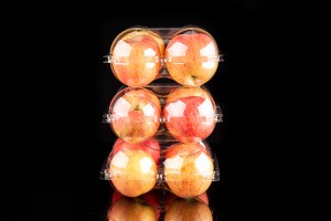 4 count GLD-AP-4D Disposable pet 4 apple orange peach packaging/Apple Clamshell Packaging