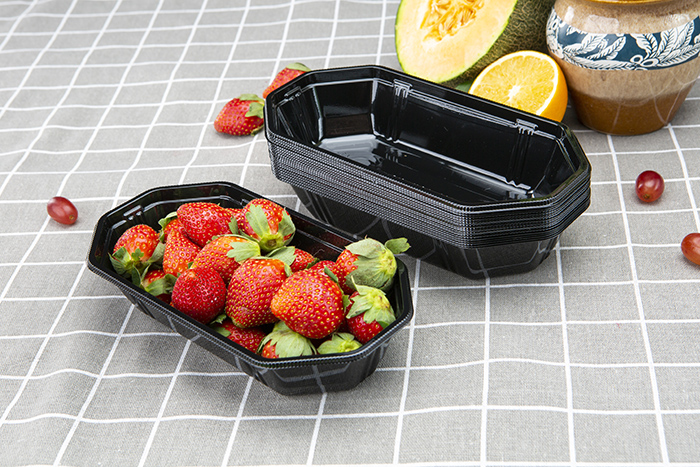 Special Design for 5 Compartment Clear Catering Tray Manufacturer - GLD-TP21-11 New disposable pet transparent color plastic fruit and vegetable boat type tray mango packing box/trays with overwra...