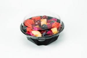GLD-08B（black）Disposable large diamond fruit box fresh fruit cutting salad bowl fruit and vegetable lunch black box packing