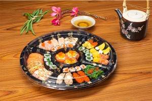 GLD-3-35AB2-5 Round with 5 compartments sushi plastic container/sushi tray
