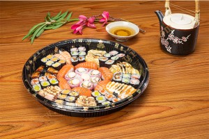 Round GLD3-3535CB2 Sushi take out containers/sushi tray container