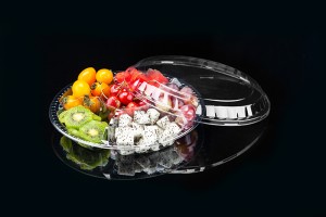 GLD-103B （transparent）1000g 6 compartment Cut Fruit Party Tray