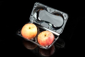 2 count GLD-AP-2D Disposable pet 2 apple orange peach packaging/Apple Clamshell Packaging