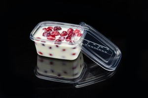 GLD-24OZ transparent yoghurt fruit fishing box thousand layer cake fresh fruit cutting full sealed packing box