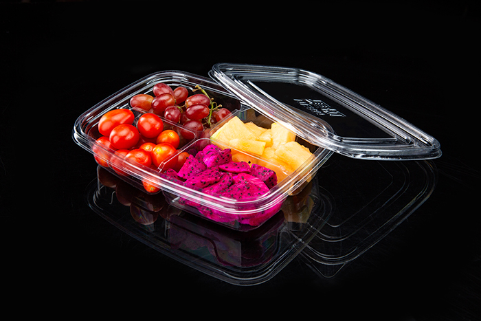 Factory selling Compartment Black Bento Box Manufacturer - GLD-165B4 Fruit and vegetable box, salad, fruit cut, packing box, supermarket, food grade raw material, pet sealed manufacturer’s package...