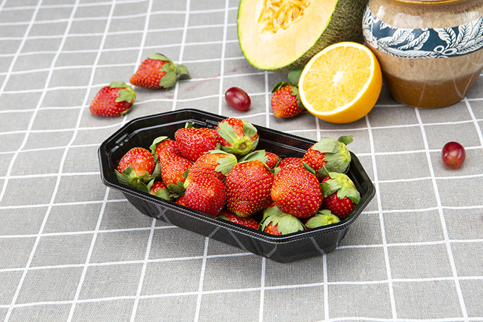 White Transparent Supermarket Disposable Fruit Tray PP Plastic