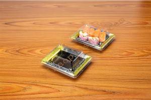 4Rolls GLD3-04C Sushi plastic container/plastic container for sushi