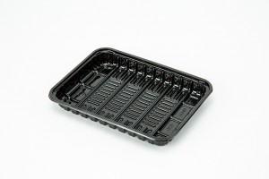 GLD-1914（black）Trays with overwrap/Black food grade packaging tray