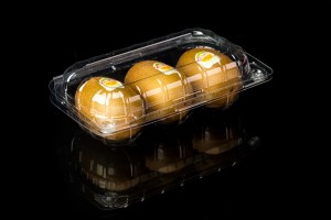 3 count GLD-1811-3kiwi Disposable blister plastic 3pcs kiwi fruit boxes
