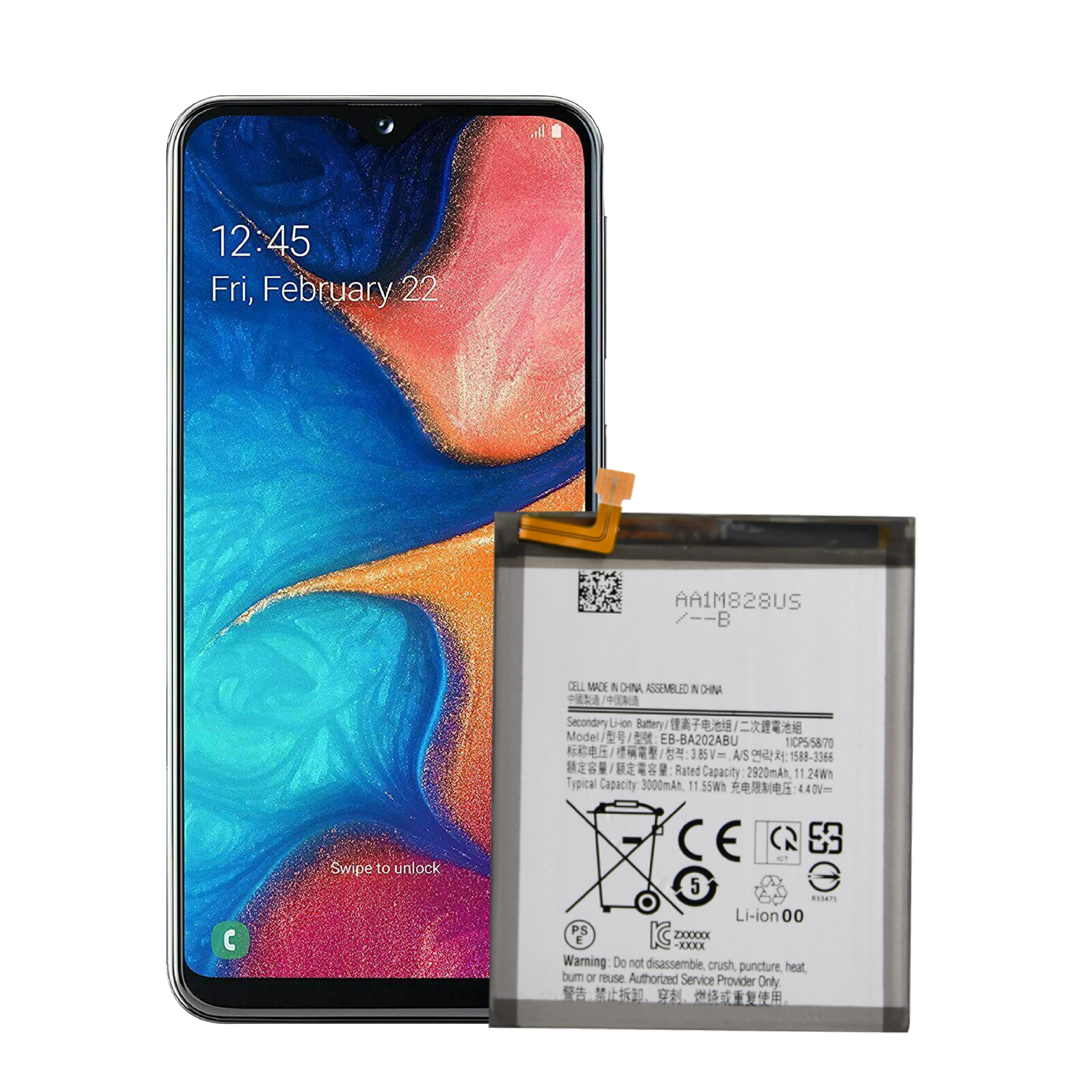 OEM փոխարինող բոլորովին նոր երկարատև ցիկլի հեռախոսի մարտկոց Samsung A20 Edge մարտկոցի համար