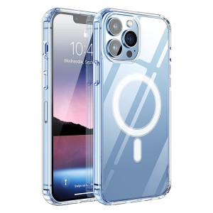 ເຄສໂທລະສັບສາກໄຮ້ສາຍ ຄຸນນະພາບສູງ Clear ສໍາລັບ iPhone 12 13 14 15 Pro Max Magnetic Case