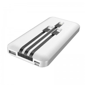 Mini Portable Powerbanks 10000mah Power Bank Mobile Charger Power Bank With Led Light Built in cables Y-BK004