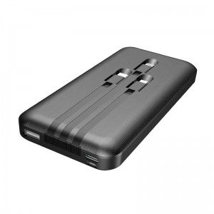 Mini Portable Powerbanks 10000mah Power Bank Mobile Charger Power Bank With Led Light Built in ສາຍ Y-BK004