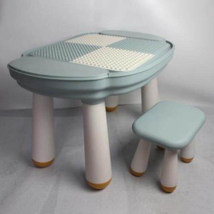 Children Table With Stool And Building Blocks