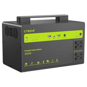 CTECHI 600W Portable Power Station Uses High-Stability Lithium Iron Phosphate Batteries, Which Can Be Recycled 3000 Times